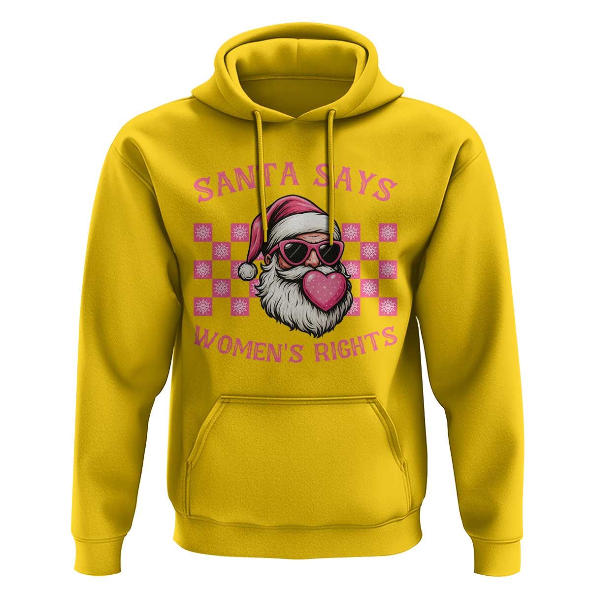 Funny Feminist Activist Christmas Hoodie Santa Says Womens Rights - Wonder Print Shop