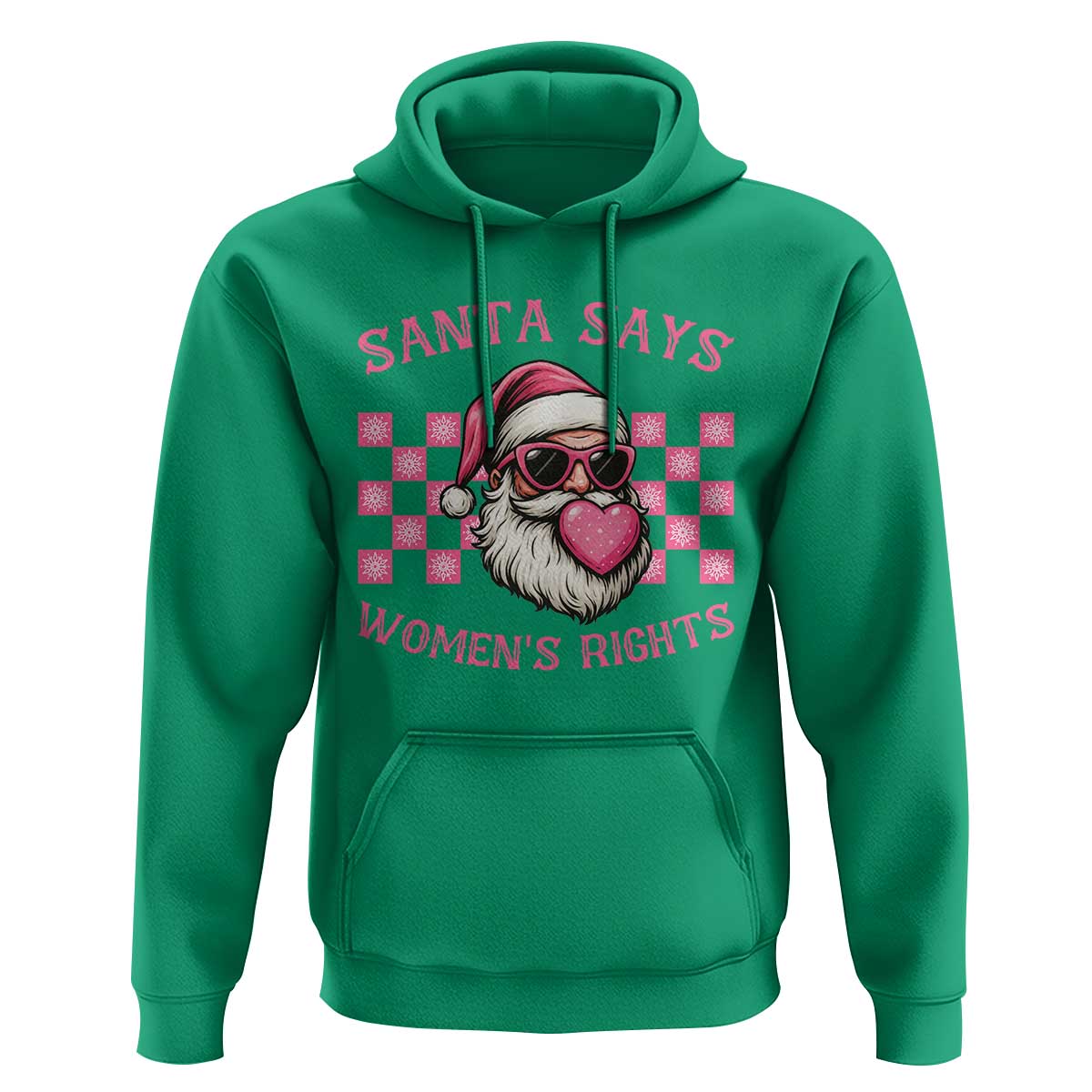 Funny Feminist Activist Christmas Hoodie Santa Says Womens Rights - Wonder Print Shop