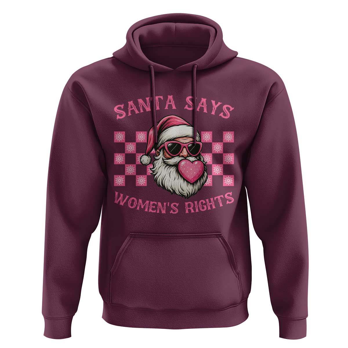 Funny Feminist Activist Christmas Hoodie Santa Says Womens Rights - Wonder Print Shop