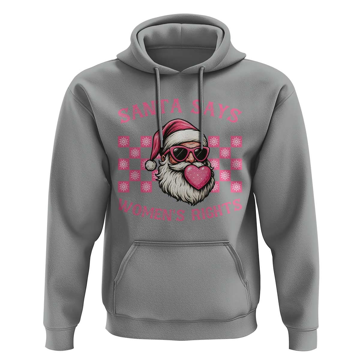 Funny Feminist Activist Christmas Hoodie Santa Says Womens Rights - Wonder Print Shop