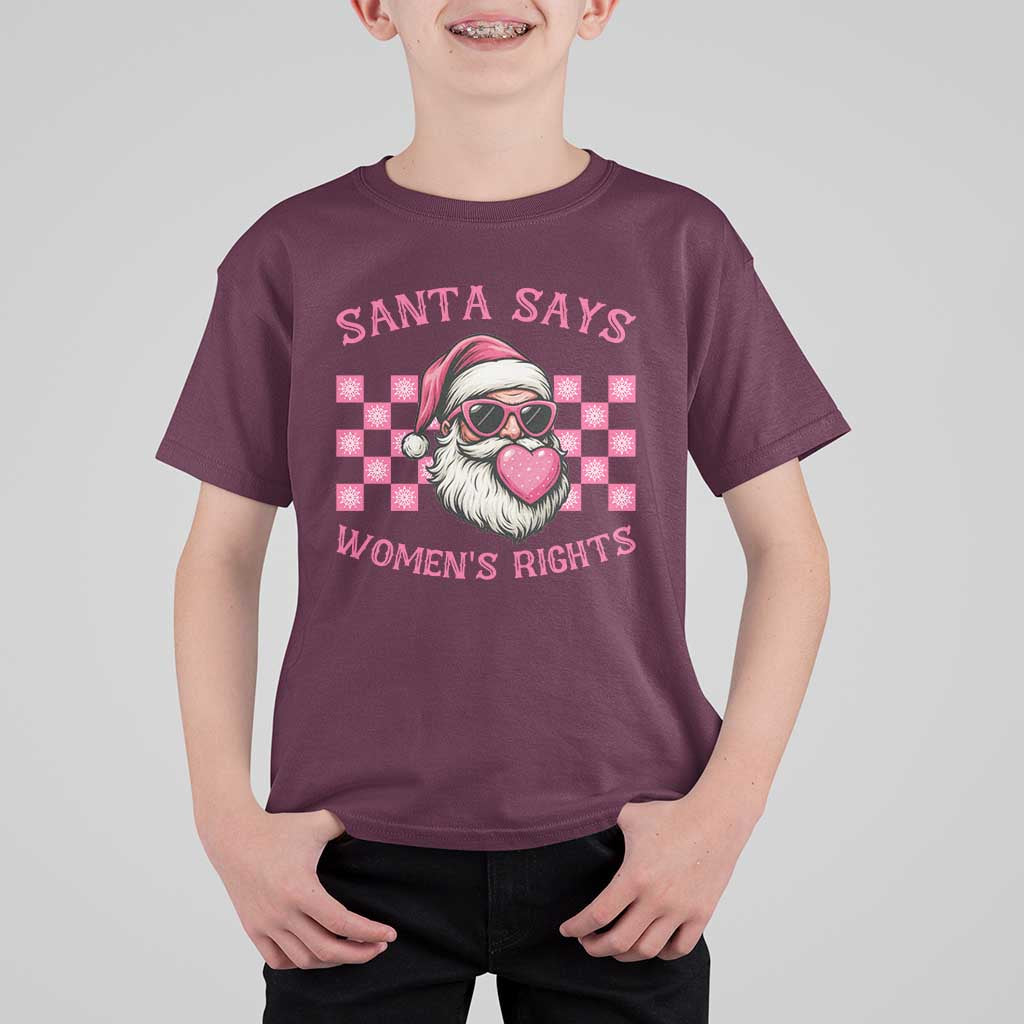 Funny Feminist Activist Christmas T Shirt For Kid Santa Says Womens Rights - Wonder Print Shop