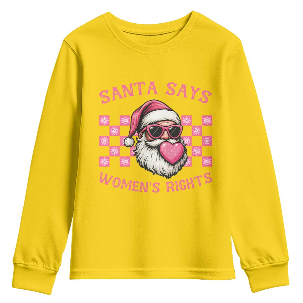 Funny Feminist Activist Christmas Youth Sweatshirt Santa Says Womens Rights - Wonder Print Shop