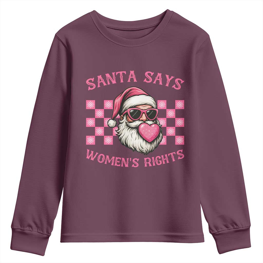 Funny Feminist Activist Christmas Youth Sweatshirt Santa Says Womens Rights - Wonder Print Shop