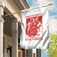 Christmas Lights And Womens Rights Garden Flag Raccoon Female Rage Holiday Gift - Wonder Print Shop