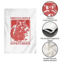 Christmas Lights And Womens Rights Garden Flag Raccoon Female Rage Holiday Gift - Wonder Print Shop