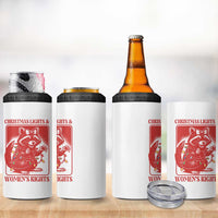 Christmas Lights And Womens Rights 4 in 1 Can Cooler Tumbler Raccoon Female Rage Holiday Gift - Wonder Print Shop