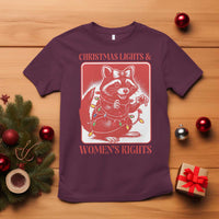 Christmas Lights And Womens Rights T Shirt Raccoon Female Rage Holiday Gift - Wonder Print Shop