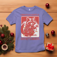 Christmas Lights And Womens Rights T Shirt Raccoon Female Rage Holiday Gift - Wonder Print Shop