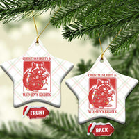 Christmas Lights And Womens Rights Ceramic Ornament Raccoon Female Rage Holiday Gift - Wonder Print Shop
