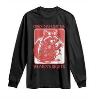 Christmas Lights And Womens Rights Long Sleeve Shirt Raccoon Female Rage Holiday Gift - Wonder Print Shop