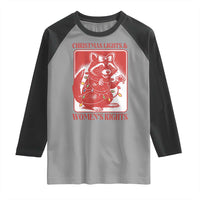 Christmas Lights And Womens Rights Raglan Shirt Raccoon Female Rage Holiday Gift - Wonder Print Shop