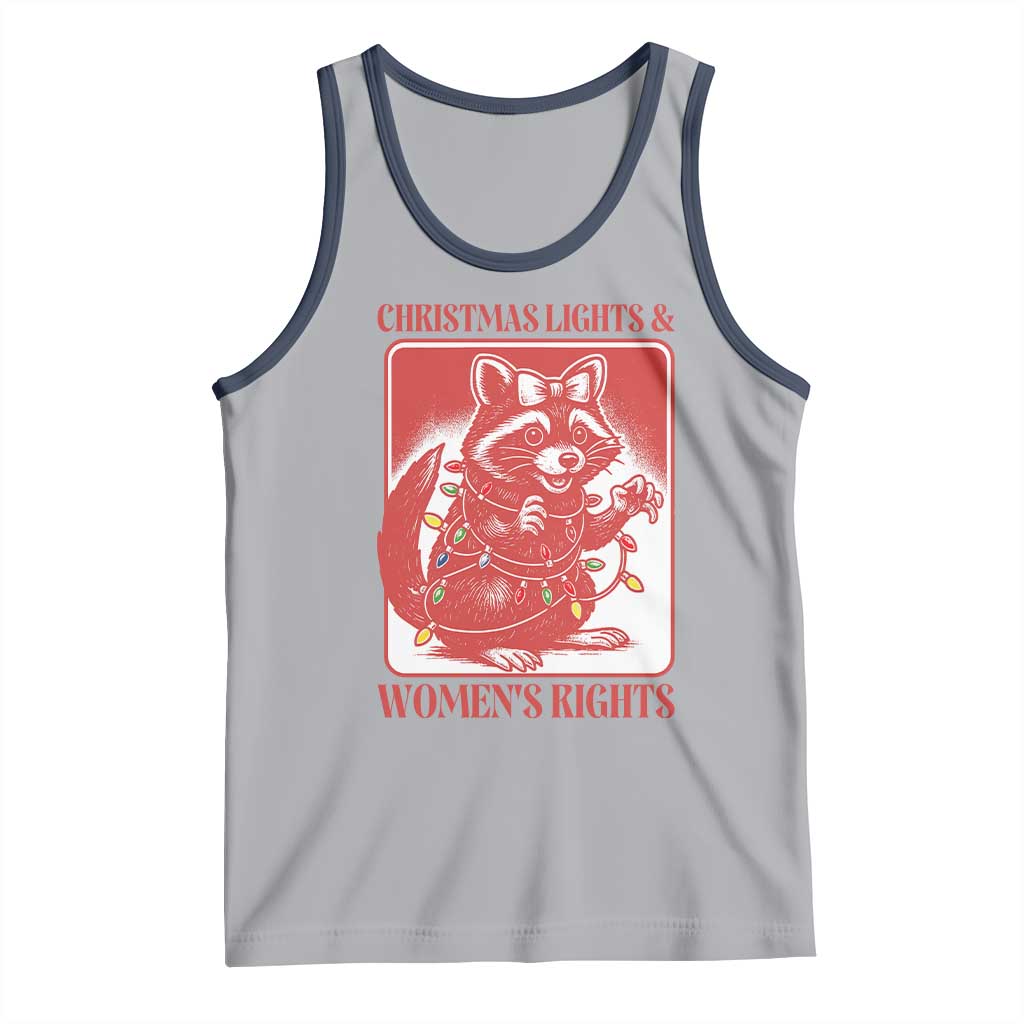 Christmas Lights And Womens Rights Tank Top Raccoon Female Rage Holiday Gift - Wonder Print Shop
