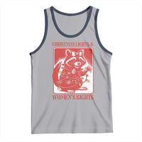 Christmas Lights And Womens Rights Tank Top Raccoon Female Rage Holiday Gift - Wonder Print Shop