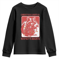 Christmas Lights And Womens Rights Youth Sweatshirt Raccoon Female Rage Holiday Gift - Wonder Print Shop