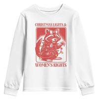 Christmas Lights And Womens Rights Youth Sweatshirt Raccoon Female Rage Holiday Gift - Wonder Print Shop