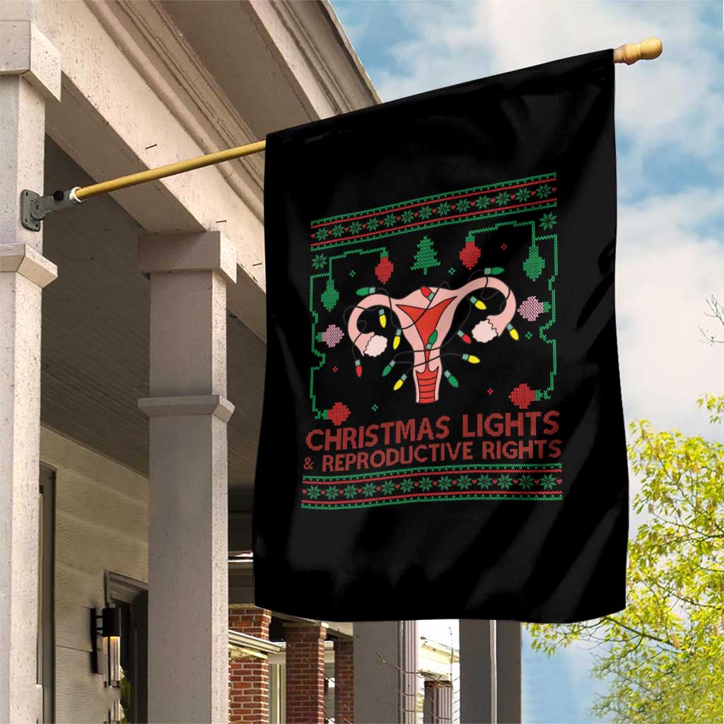 Christmas Lights And Reproductive Rights Garden Flag Xmas Feminist Supporter Gift - Wonder Print Shop