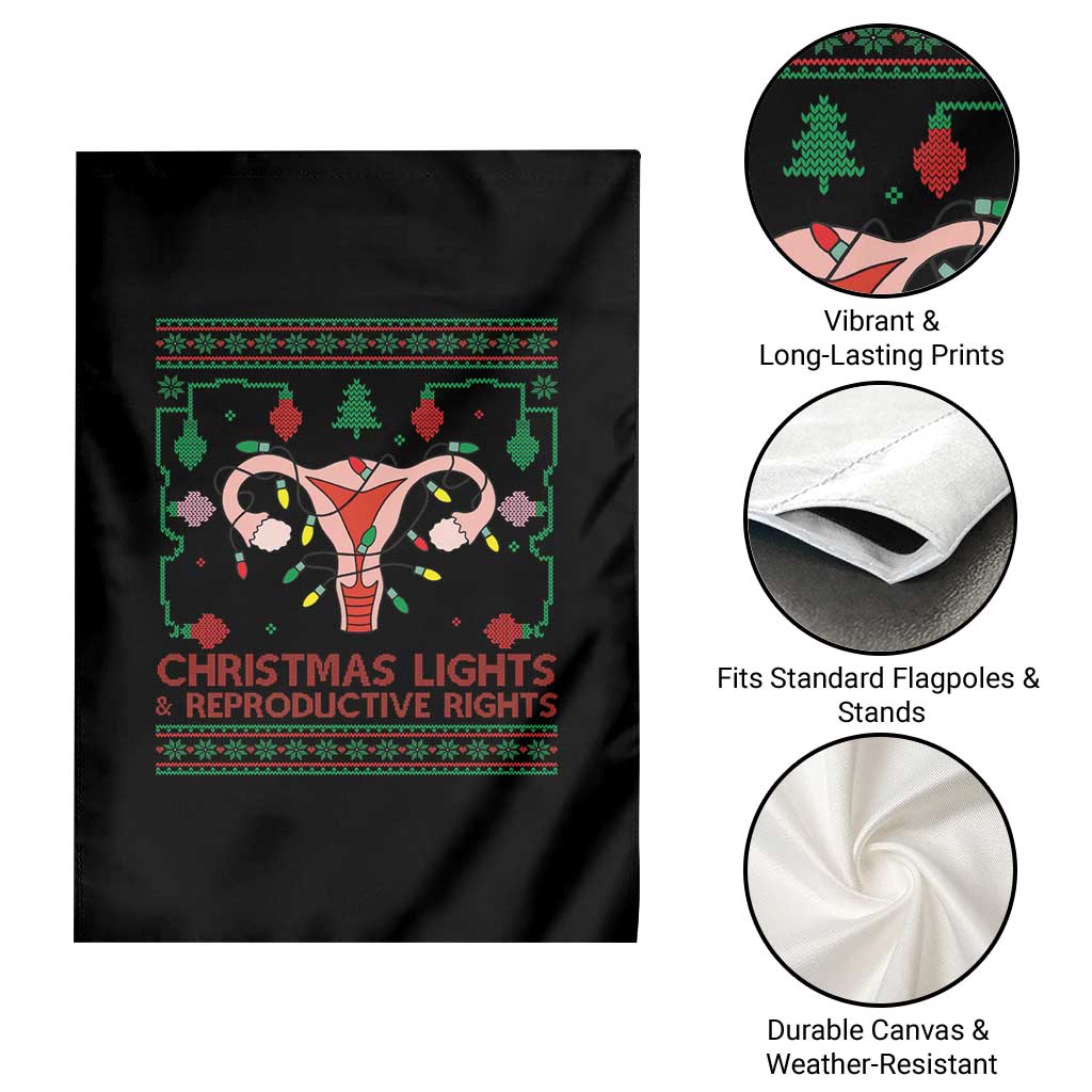 Christmas Lights And Reproductive Rights Garden Flag Xmas Feminist Supporter Gift - Wonder Print Shop