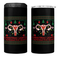 Christmas Lights And Reproductive Rights 4 in 1 Can Cooler Tumbler Xmas Feminist Supporter Gift - Wonder Print Shop