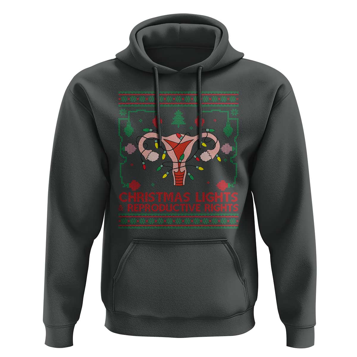 Christmas Lights And Reproductive Rights Hoodie Xmas Feminist Supporter Gift - Wonder Print Shop