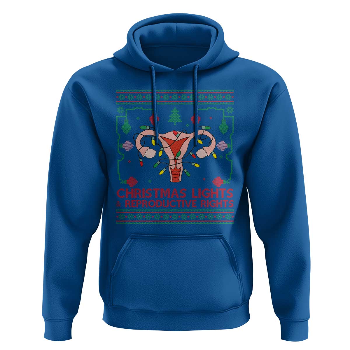 Christmas Lights And Reproductive Rights Hoodie Xmas Feminist Supporter Gift - Wonder Print Shop
