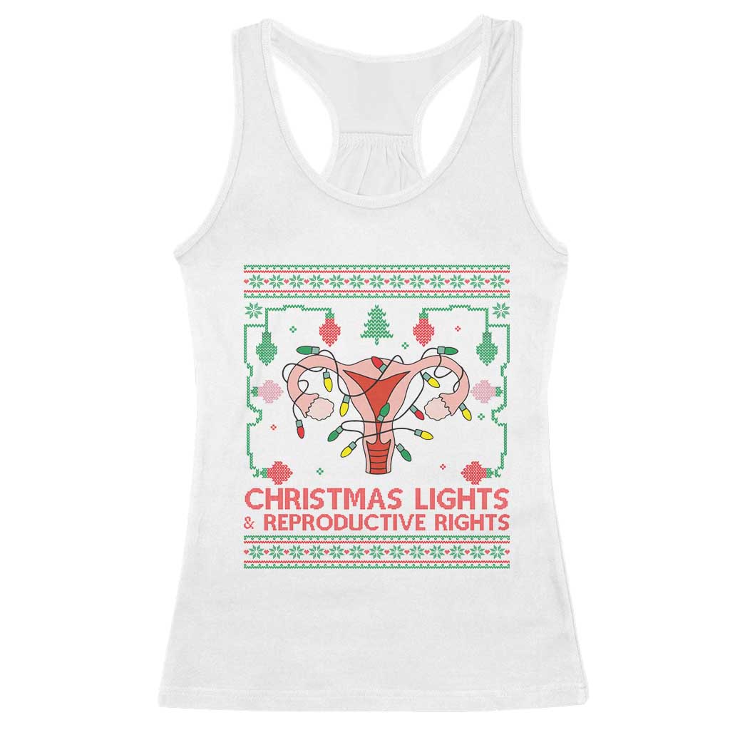 Christmas Lights And Reproductive Rights Racerback Tank Top Xmas Feminist Supporter Gift - Wonder Print Shop