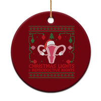 Christmas Lights And Reproductive Rights Ugly Christmas Ceramic Ornament Feminist Holiday Gift - Wonder Print Shop
