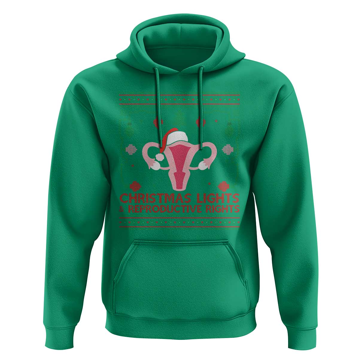 Christmas Lights And Reproductive Rights Ugly Christmas Hoodie Feminist Holiday Gift - Wonder Print Shop