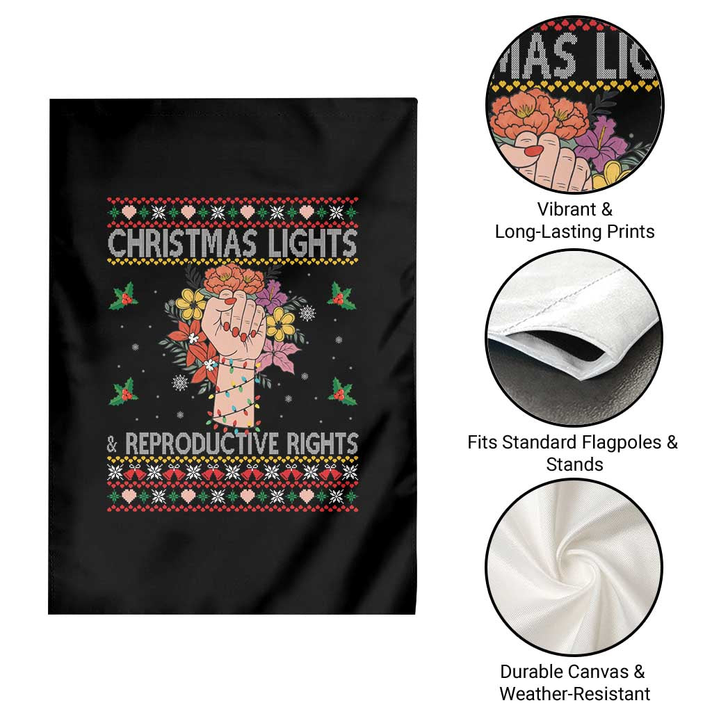 Funny Feminist Lights And Reproductive Rights Garden Flag Ugly Christmas Gift - Wonder Print Shop