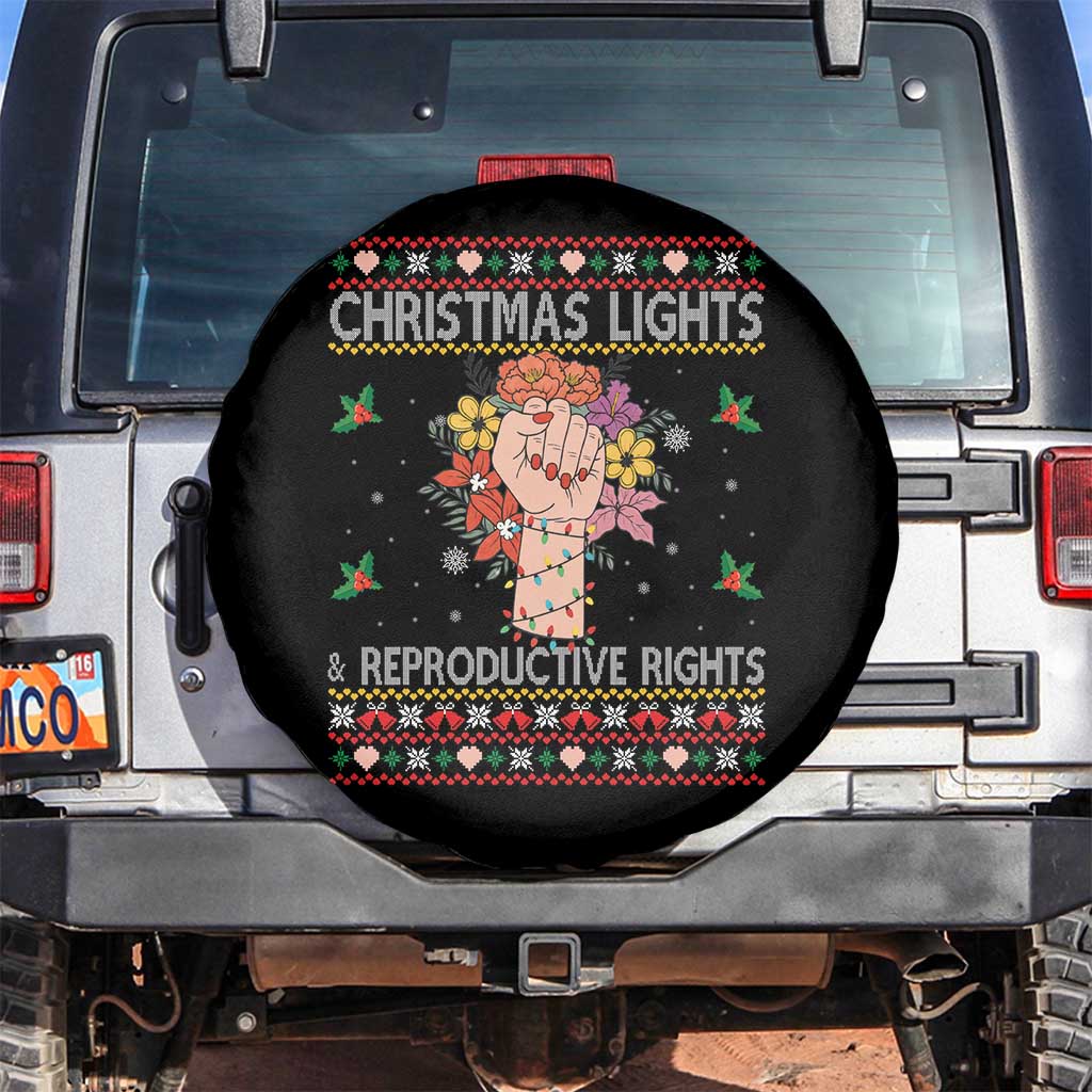 Funny Feminist Lights And Reproductive Rights Spare Tire Cover Ugly Christmas Gift - Wonder Print Shop