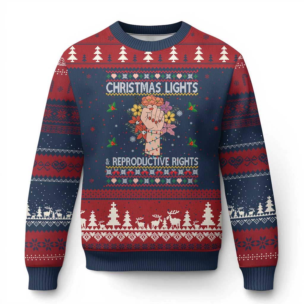 Funny Feminist Lights And Reproductive Rights Ugly Christmas Sweater Ugly Xmas Gift - Wonder Print Shop