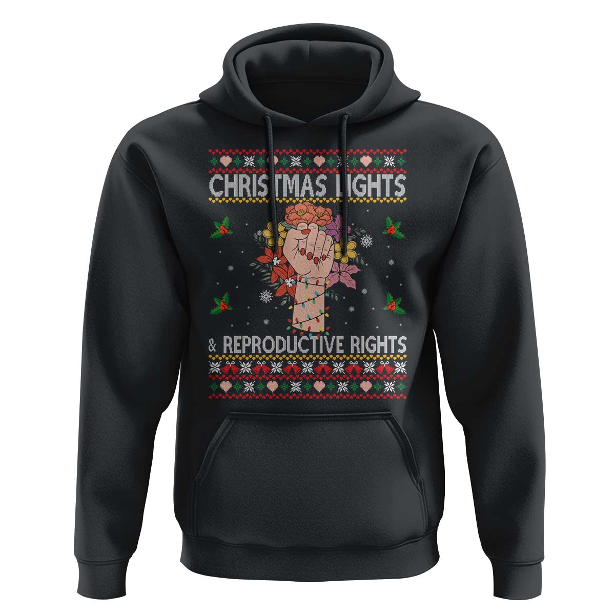 Funny Feminist Lights And Reproductive Rights Hoodie Ugly Christmas Gift - Wonder Print Shop
