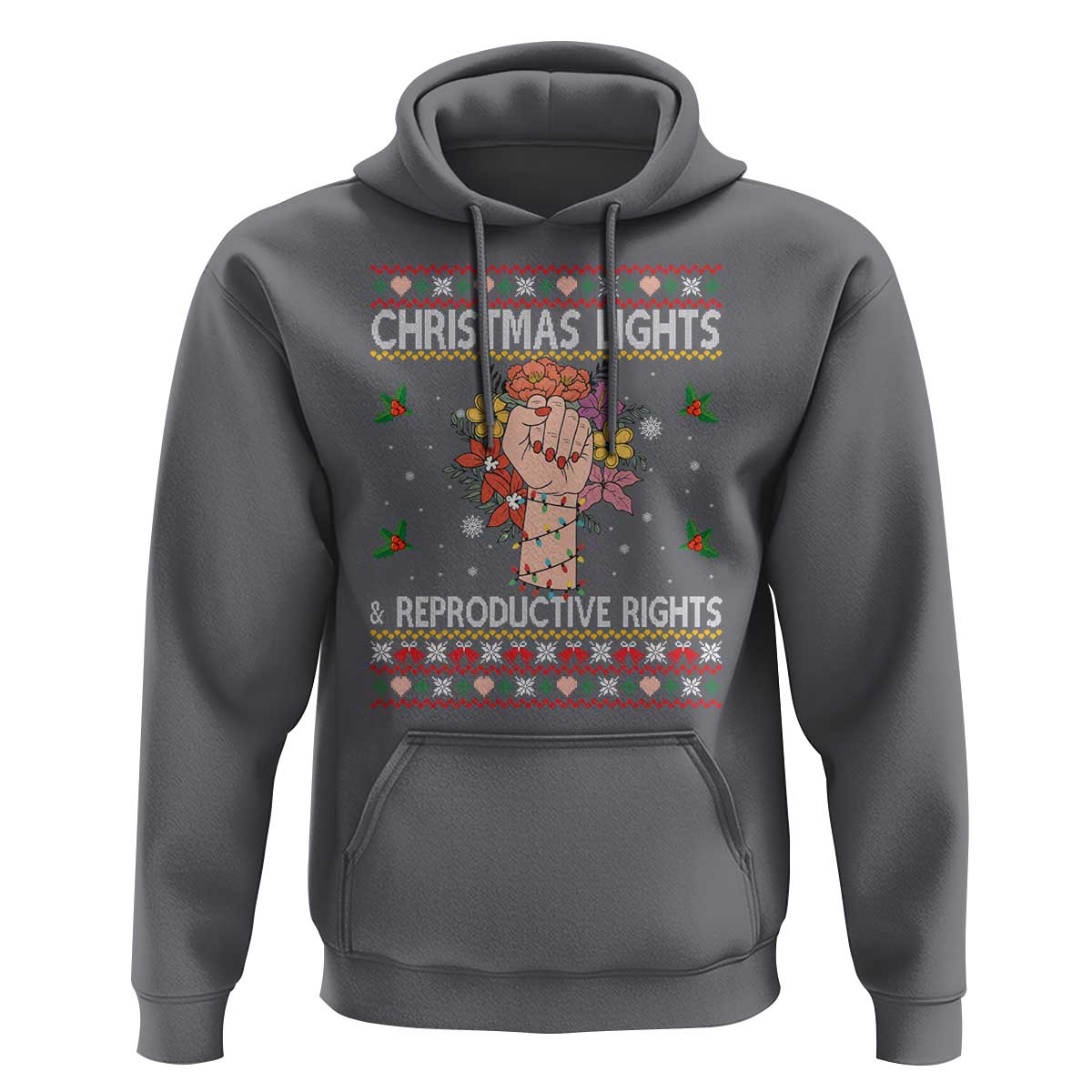 Funny Feminist Lights And Reproductive Rights Hoodie Ugly Christmas Gift - Wonder Print Shop