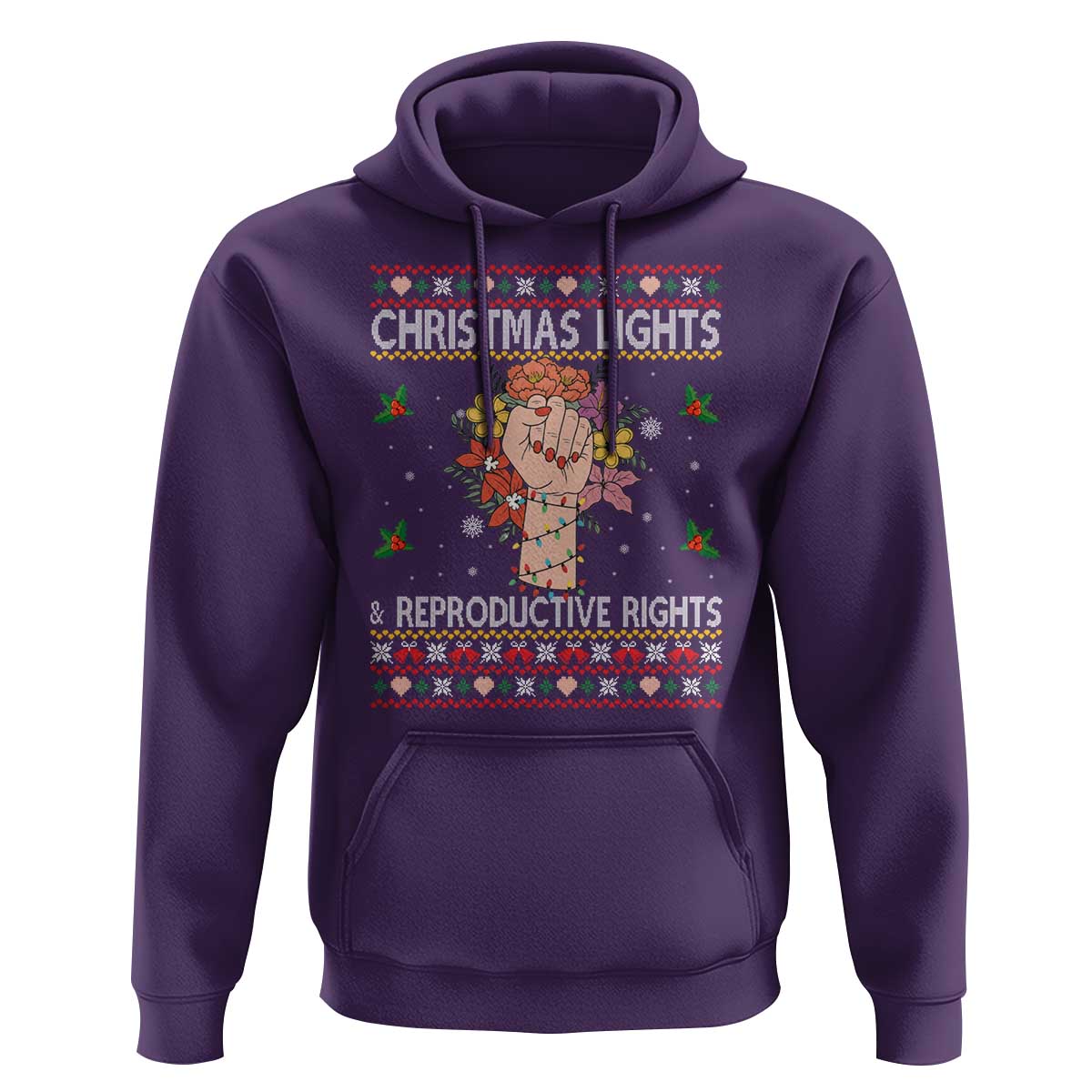 Funny Feminist Lights And Reproductive Rights Hoodie Ugly Christmas Gift - Wonder Print Shop