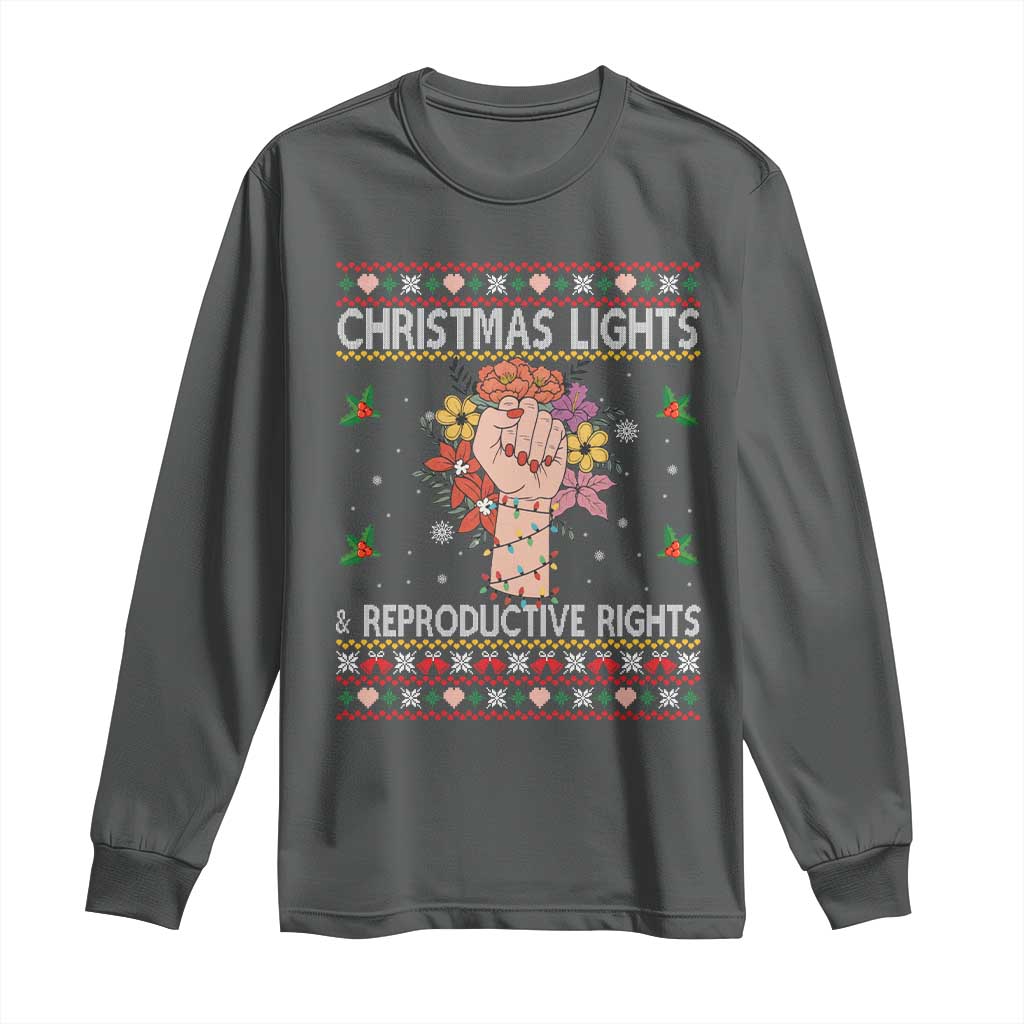 Funny Feminist Lights And Reproductive Rights Long Sleeve Shirt Ugly Christmas Gift - Wonder Print Shop