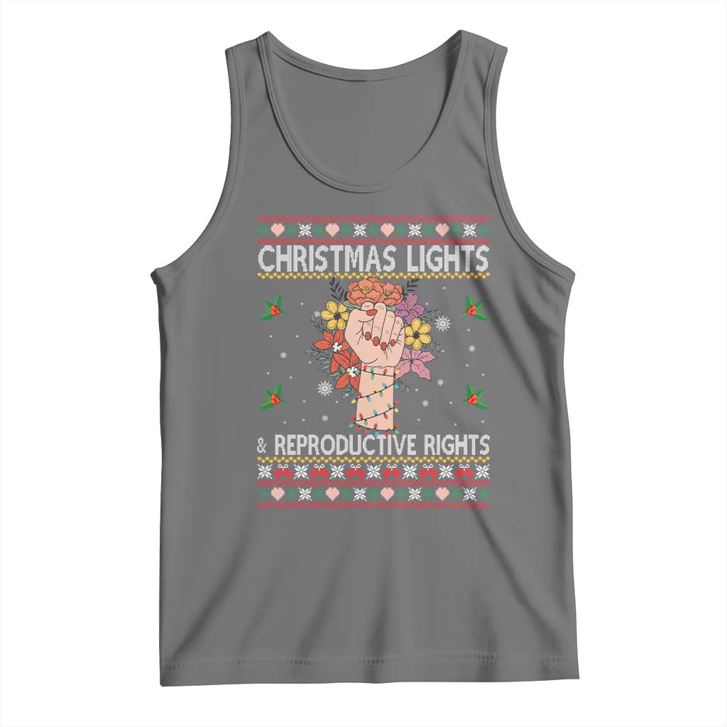 Funny Feminist Lights And Reproductive Rights Tank Top Ugly Christmas Gift - Wonder Print Shop