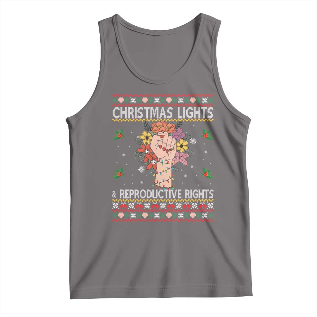 Funny Feminist Lights And Reproductive Rights Tank Top Ugly Christmas Gift - Wonder Print Shop