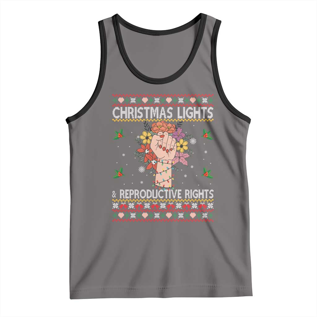 Funny Feminist Lights And Reproductive Rights Tank Top Ugly Christmas Gift - Wonder Print Shop