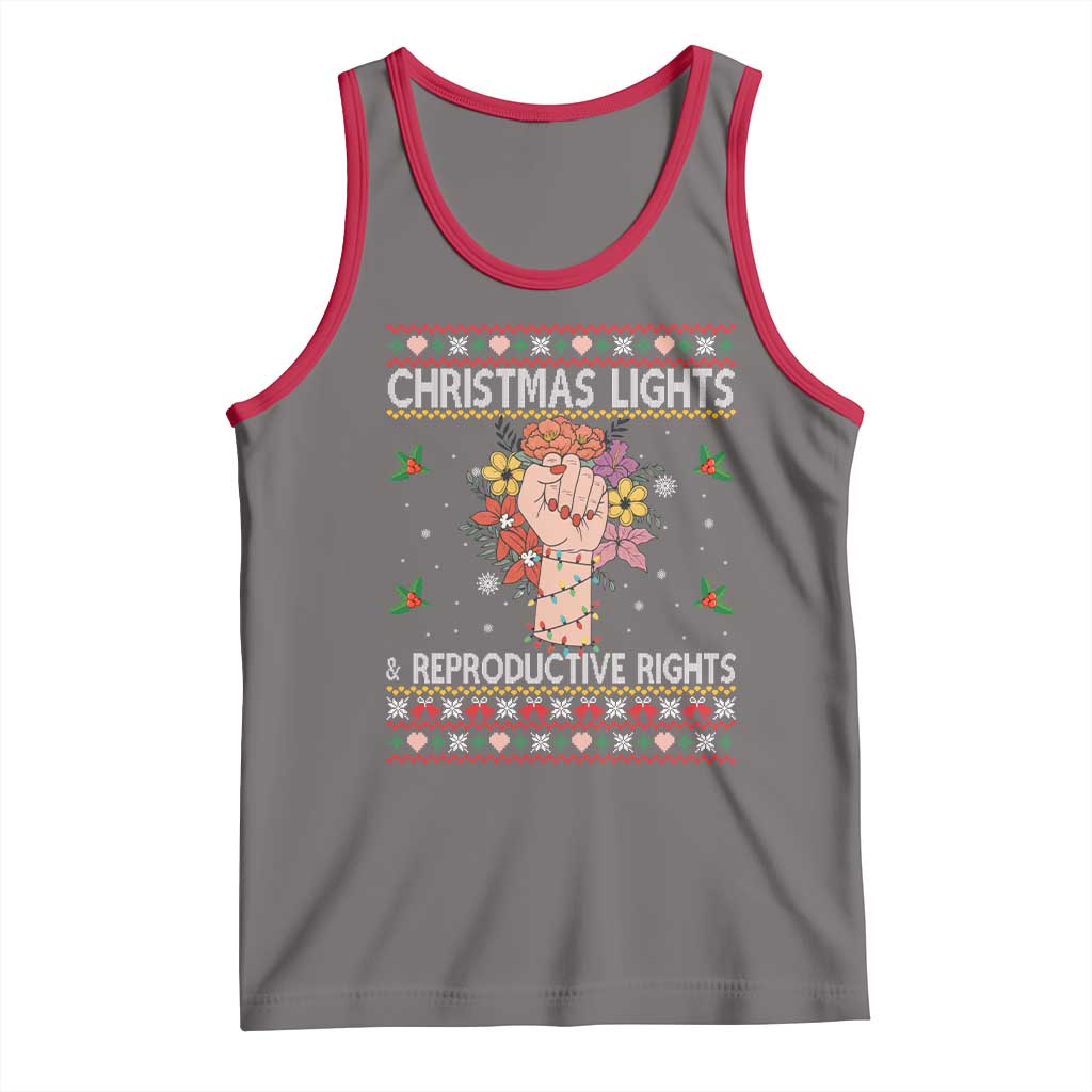 Funny Feminist Lights And Reproductive Rights Tank Top Ugly Christmas Gift - Wonder Print Shop