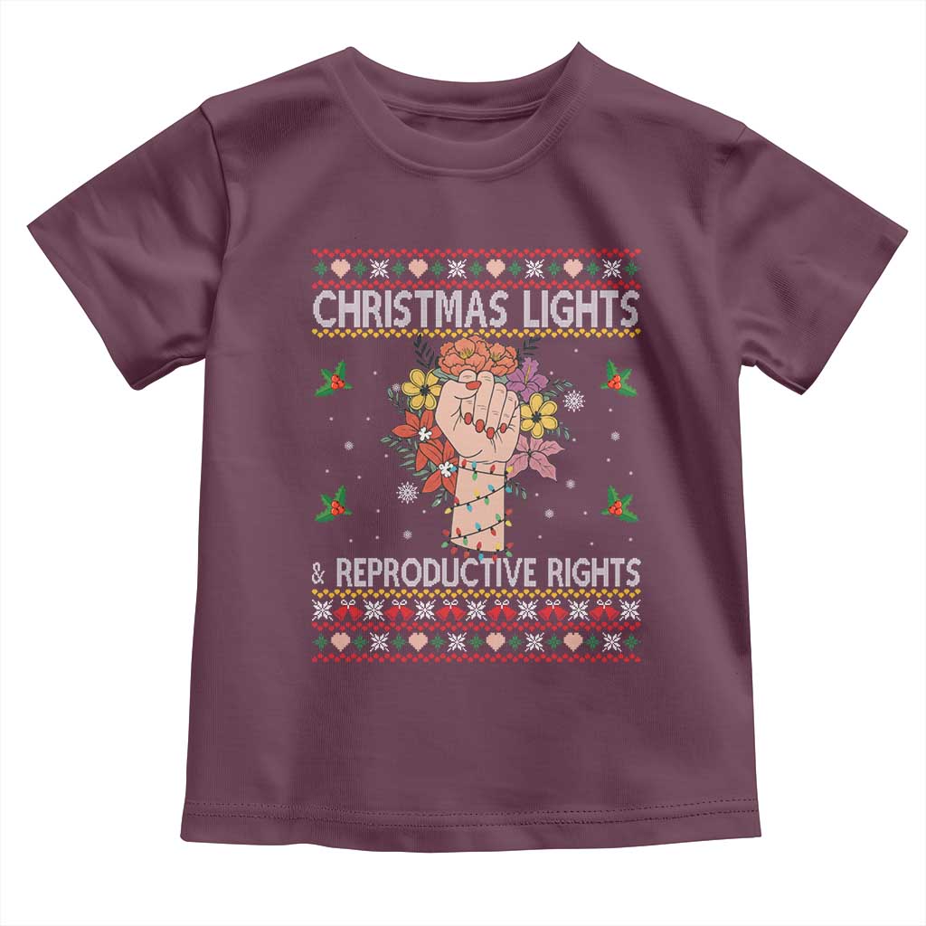 Funny Feminist Lights And Reproductive Rights Toddler T Shirt Ugly Christmas Gift - Wonder Print Shop