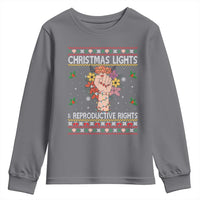 Funny Feminist Lights And Reproductive Rights Youth Sweatshirt Ugly Christmas Gift - Wonder Print Shop