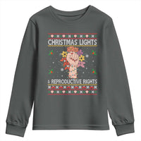 Funny Feminist Lights And Reproductive Rights Youth Sweatshirt Ugly Christmas Gift - Wonder Print Shop