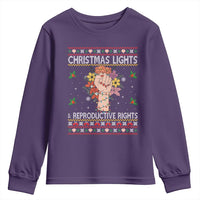 Funny Feminist Lights And Reproductive Rights Youth Sweatshirt Ugly Christmas Gift - Wonder Print Shop