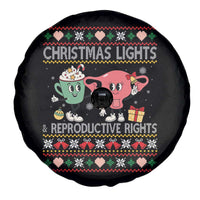 Funny Feminist Christmas Lights And Reproductive Rights Ugly Holiday Gift Spare Tire Cover - Wonder Print Shop
