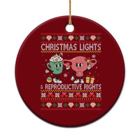 Funny Feminist Christmas Lights And Reproductive Rights Ugly Holiday Gift Ceramic Ornament - Wonder Print Shop