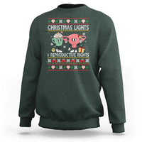 Funny Feminist Christmas Lights And Reproductive Rights Ugly Holiday Gift Sweatshirt - Wonder Print Shop