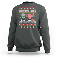Funny Feminist Christmas Lights And Reproductive Rights Ugly Holiday Gift Sweatshirt - Wonder Print Shop
