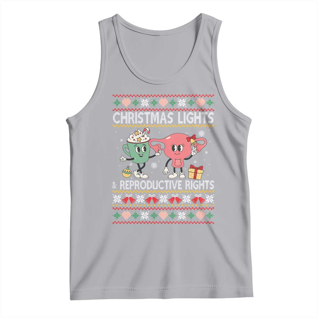 Funny Feminist Christmas Lights And Reproductive Rights Ugly Holiday Gift Tank Top - Wonder Print Shop