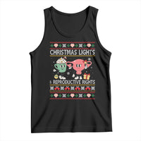 Funny Feminist Christmas Lights And Reproductive Rights Ugly Holiday Gift Tank Top - Wonder Print Shop