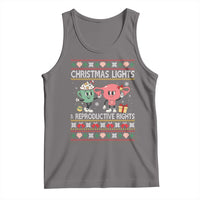 Funny Feminist Christmas Lights And Reproductive Rights Ugly Holiday Gift Tank Top - Wonder Print Shop