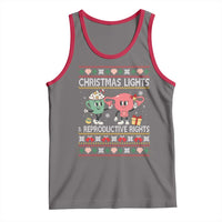 Funny Feminist Christmas Lights And Reproductive Rights Ugly Holiday Gift Tank Top - Wonder Print Shop